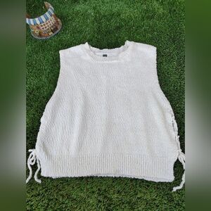 Alya Cream Sleeveless Knit Tank Top